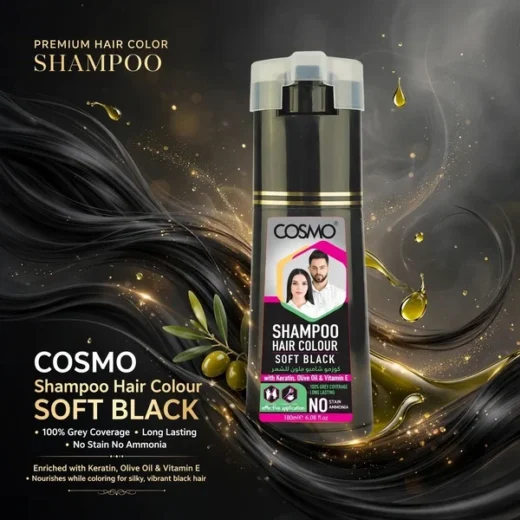 Cosmo Hair Color Soft Black bottle available in Pakistan