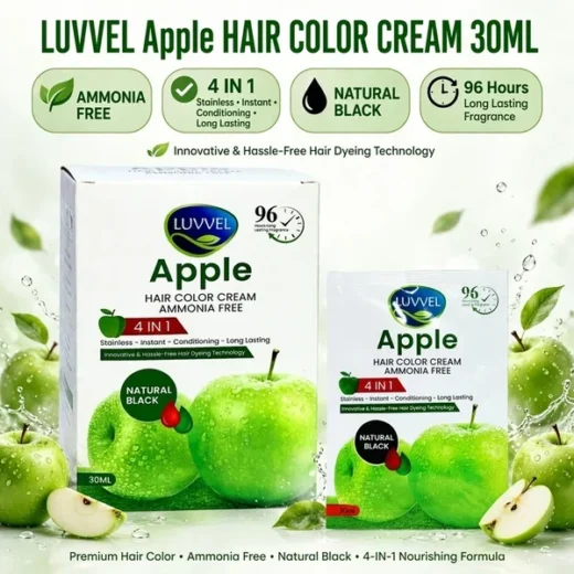 Luvvel Apple Hair Color cream ammonia free hair dye in Pakistan