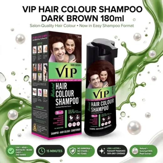 Vip Hair Color Shampoo Dark Brown 180Ml